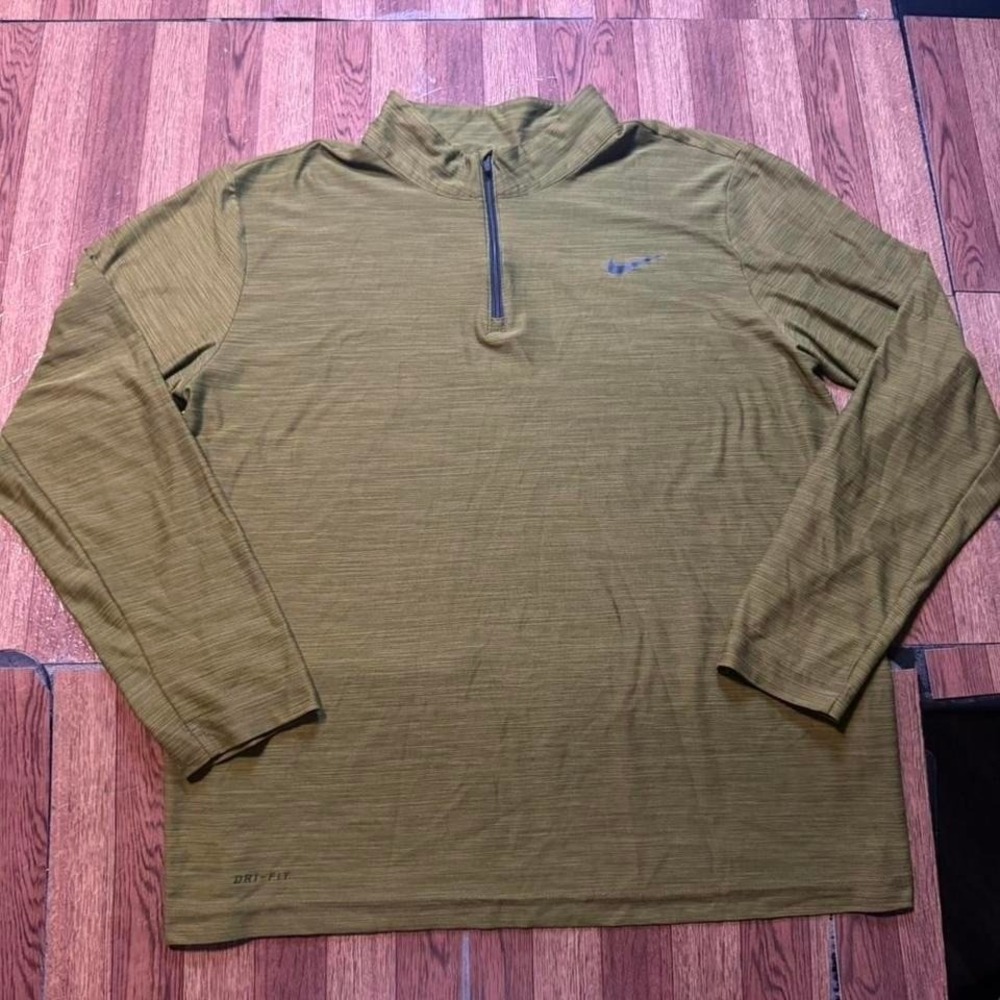Nike Green Dri-Fit Tech Retro Sportswear Running Quarter Jacket Fits Medium